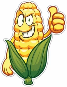 Cute Sweet Corn Maize Cob Farm Car Bumper Window Sticker Decal 4"X5" - Picture 1 of 1