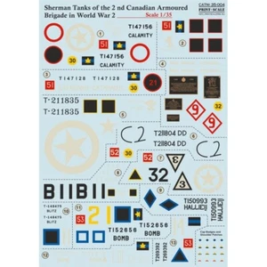 Print Scale 35-004 Decal 1:35 Sherman Tanks of the 2nd Canadian Armoured Brigade - Picture 1 of 12