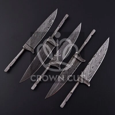 5 x Damascus steel, Damask Blades, Hunting Nickers, Costumes Bavarian Blades - Bild 1 von 4