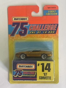 Matchbox 75 challenge gold # 14 87 Corvette, 1997 Edition One Of 10,000 New - Picture 1 of 3