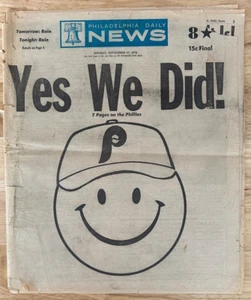 Philadelphia Phillies 9/27/1976 Philadelphia Daily News - Phillies win Pennant - Picture 1 of 6