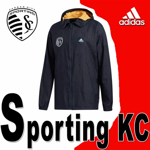 MEN'S ADIDAS SPORTING KANSAS CITY PRIMEBLUE FULL ZIP JACKET WINDBREAKER XL $120 Cover