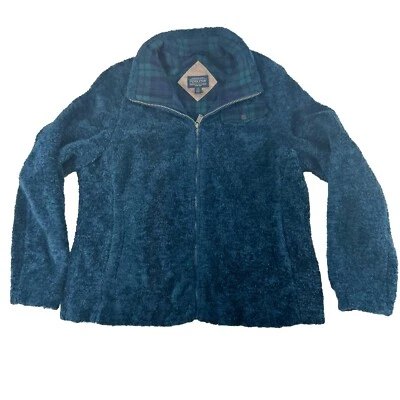 Pendleton Mujer Cremallera Completa Azul Sherpa Polar Chaqueta Abrigo Talla L Mezcla Lana Foto 1 de 4