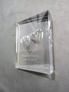 Steuben Kunstglas sentimentale Herzen "Together Forever August 8,2006" mit Chip - Bild 1 von 10