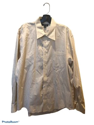 LANDS END LIGHT Yellow CHECK NO IRON PINPOINT OXFORD DRESS SHIRT 17-35 - Image 1 of 4