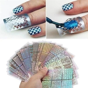 12/24 Blatt Nail Art Aufkleber Vinyl Schablone Guide Aufkleber Maniküre Kunst gebogen - Bild 1 von 9