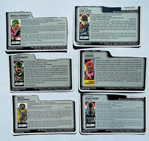 LOT VINTAGE 80s G I JOE FILE CARDS - ACTION FIGURE CARDS - COBRA