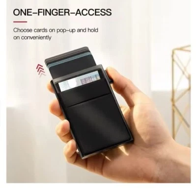 Men's Ultra Slim Aluminum Wallet | Pop-Up RFID Blocking Card Holder with Money  - Image 1 of 4
