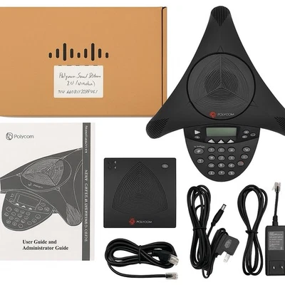 Polycom SoundStation 2W Wireless Conference Phone 2201-67800-160 w/ Base, Power - Image 1 of 4