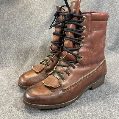 Botas de Colección Cabelas Cuero Marrón Kiltie Gore Tex Talla 9 Con Cordones Suelas Birkenstock Foto 1 de 4