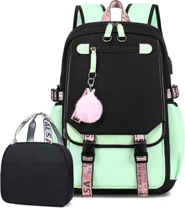Bevalsa Schulrucksack Mädchen Teenager Schulranzen mit Lunchtasche Schultasch... - Bild 1 von 7