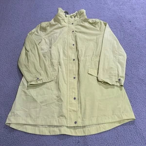Talbots Jacket Womens Extra Large Yellow Windbreaker Zip Hood Lightweight - Picture 1 of 8