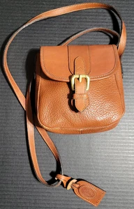 Vtg GENUINE Liz Claiborne Accessories LEATHER PURSE shoulder crossbody 6"x5.75" - Picture 1 of 10