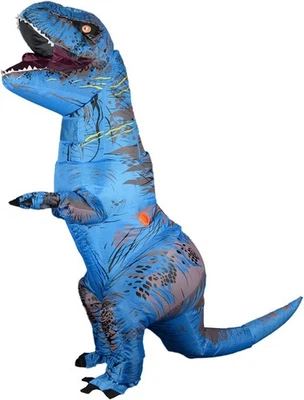 Inflatable T-Rex Costume Mascot Blow Up Full Body Halloween Cosplay Party Suit - Image 1 of 4