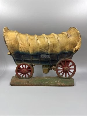 Antique CONESTOGA WAGON #100 Cast Iron Door Stop - Image 1 of 4