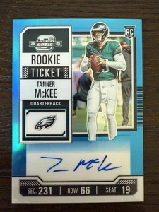 2023 Tanner McKee Contenders Optic Teal Rookie Auto /99 Eagles QB #136 - Bild 1 von 2