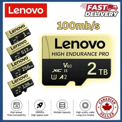 2TB 1TB 512GB 256GB Micro SD TF Memory Card V60 U3 SDXC A2 High Fast Speed - Image 1 of 4