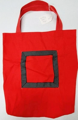 Cloak Room Designs 16" x 14" RED & BLACK Tote Bag Crafty Tote - Image 1 of 4