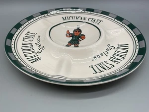 Michigan State Spartans “Sparty” Sectioned 12 In Chip & Dip Platter - Picture 1 of 4