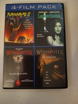 4 Film Pack (Pumpkinhead 2 + Leprechaun + Wishmaster 1 & 2 (DVD,2010) Horror Foto 1 de 2
