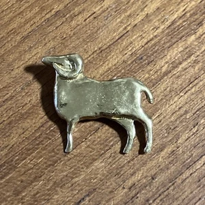 Anne Dick Sheep Ram Modernist Brutalist Bronze Pin Brooch VTG Animal Jewelry - Picture 1 of 3