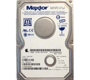 Maxtor 6Y080M0 Code:YAR51FW0 (KMGA) Apple#655-1104A 80gb 3,5" SATA HDD 02/2004 - Bild 1 von 1