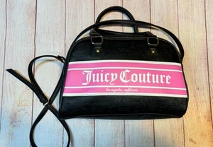 Juicy Couture Bowler Bag Schwarz Pink Logo Fashionista Umhängetasche Handtasche - Bild 1 von 6