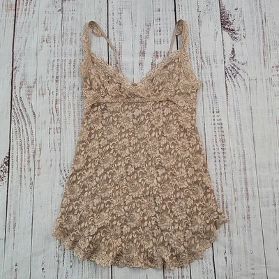 Hanky Panky Nude Lacy Dolphin Hem Babydoll Lingerie Dress Women's M - Image 1 of 4