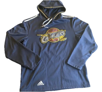 Cleveland Cavaliers Adidas Adult Small Long Sleeve Hooded Sweatshirt Blue NBA - Image 1 of 4
