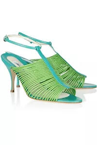 $ 1100 Brian ATWOOD KIR RIEMEN HELLBLAU GRÜNE SANDALEN EU 40 US 9 I LOVE SCHUHE - Bild 1 von 11