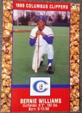1989 Columbus Clippers Police #23 Bernie Williams NY Yankees Legend Cracker Jack
