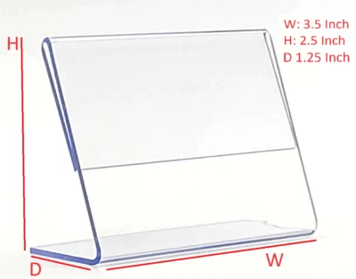 T'z Tagz Brand New Clear 3.5x2.5 Slanted Sign Holder Framing  Display Stand 6 Pk - Image 1 of 2