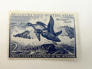 Vintage 1955 Migratory Bird Hunting Stamp Blue Rare - Picture 1 of 6