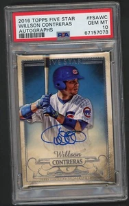 2016 Topps Five Star Willson Contreras Chicago Cubs PSA 10 GEM MINT Autographs - Picture 1 of 2