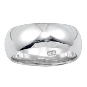 Classic Wedding Band Ring Solid Sterling Silver 925 Jewelry Width 8 mm Size 16 - Picture 1 of 1