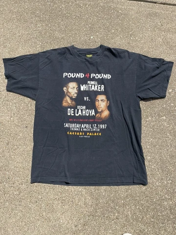 Vintage 1997 De La Hoya Vs Whitaker Pound 4 Pound Tee Cover