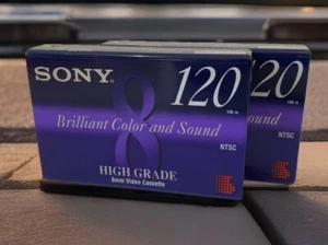 2 bandes vidéo Sony 120 min 8 mm MP haute qualité 8 P6-120HG NEUVES SCELLÉES - Photo 1 sur 7