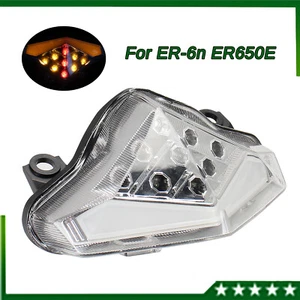 Integrated LED Tail Light Turn Signal For Kawasaki ER-6n ER650E 2012-2016 Clear - Picture 1 of 10