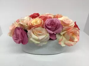 Pink Centerpieces Table Flowers Rose Dining Room Faux Silk Artificial - Picture 1 of 4