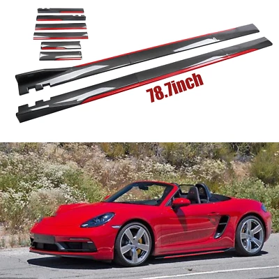 Carbon Fiber 78.7 Side Skirt Extension Spoiler Splitter For Porsche 718 Boxster Foto 1 de 4