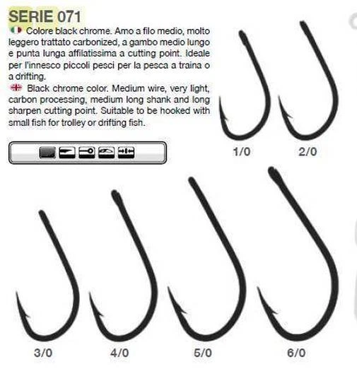 AMI PESCA MARE SERIE 071 SIZE 4/0 TUBERTINI OWNER BLACK CHROME HOOKS AZNZUELOS Foto 1 de 1