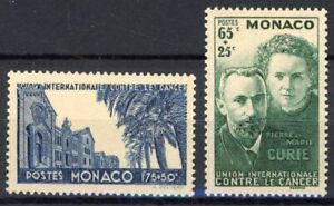 [45.219] Monaco 1938 Sciences Radium gutes Set MH VF Briefmarken $ 30