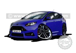 Focus ST3 Caricatura Car Art Cartone Animato Stampa A4 Deep Impact Blu Regalo Personalizzato - Foto 1 di 3