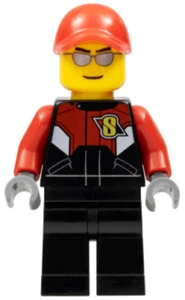 MINIFIGURE LEGO TOWN CITY RACE PILOTA RACING BIKE DRIVER 2 RAC058 - Foto 1 di 1