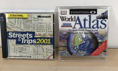 Eyewitness World Atlas 2001 Streets and Trips 2001 Retro Maps from 23 years ago - Image 1 of 4