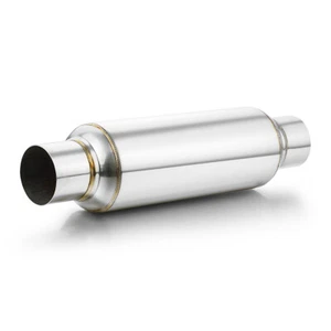2.5" Inlet 2.5" Outlet 16" OAL Universal Exhaust Mufflers Resonator SS - Picture 1 of 5