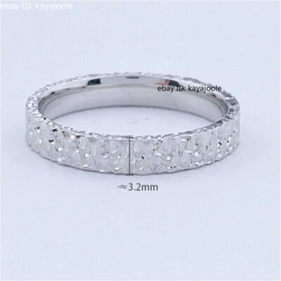 Pure Platinum 950 3.2mm Wide Men Women Shiny Band Rings US Size 7-10.5 4.32-5.6g - Image 1 of 4