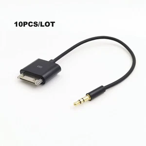 10PCS/LOT 20cm For iPod Dock Connector to 3.5mm Stereo Input Adapter Plug - Picture 1 of 7