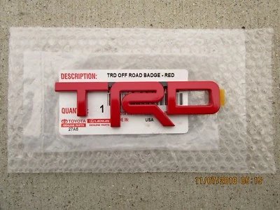 12 - 15 TOYOTA TACOMA TRD EDICIÓN ESPECIAL INSIGNIA ROJO PINTADO METAL EMBLEMAS NUEVO Foto 1 de 2