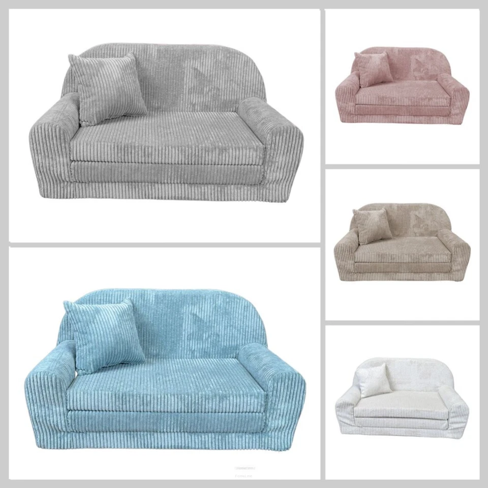 FORTISLINE Ausklappbares Mini-sofa Rosalia aus Cord mit Verlängerung Mehrfarbig - Bild 1 von 2